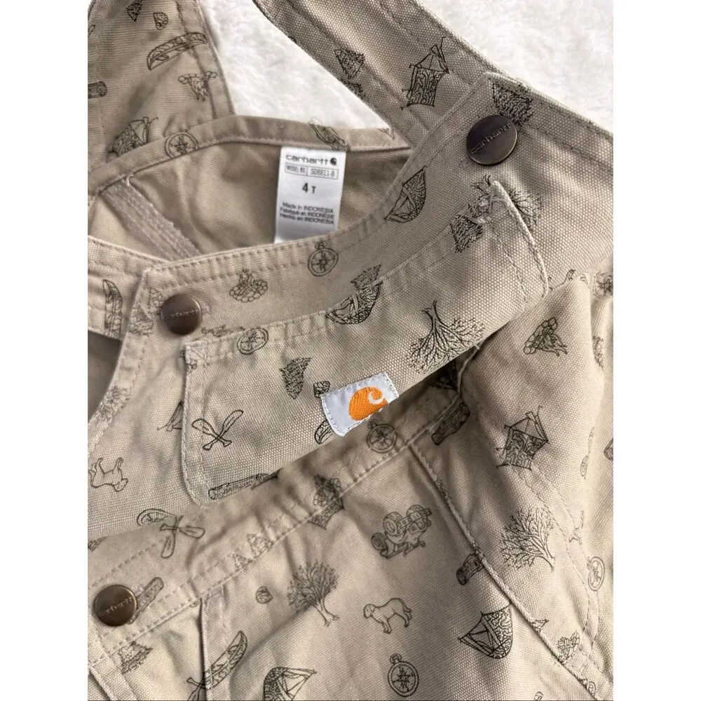 Carhartt "Happy Camper" Overalls Size 4T - Picture 4 of 7